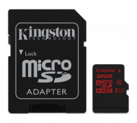 Карта памяти micro SDHC 32Gb Kingston; Class 10 UHS-I; With SD-adapter (SDCA3/32GB)