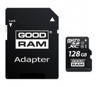 Карта памяти micro SDHC 128Gb GoodRAM; Class 10 UHS I; With SD-adapter (M1AA-1280R11)