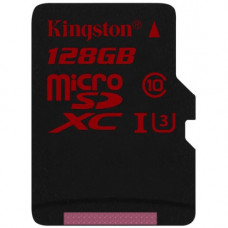 Карта памяти micro SDXC 128Gb Kingston; Class 10 UHS-I U3; No adapter (SDCA3/128GBSP)