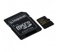 Карта памяти micro SDHC 32Gb Kingston; Class 10 UHS-I U3 R90/W45MB/s; With SD-adapter (SDCG/32GB)