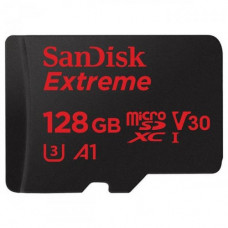 Карта памяти micro SDXC 128Gb SanDisk; Extreme Action; Class 10; V30 A1 UHS-I U3; Wiith SD-adapter (SDSQXAF-128G-GN6AA)
