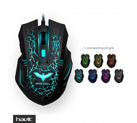 Мышь проводная Havit HV-MS736; USB; подсветка Black 