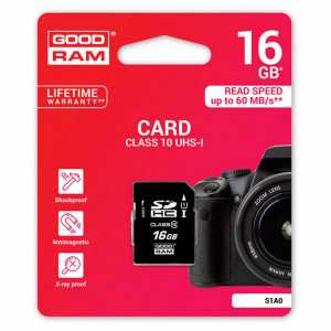 Карта памяти SDHC 16Gb GoodRam Class 10 UHS-I (S1A0-0160R11)