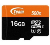Карта памяти micro SDHC 16Gb Team; Class 10 UHS-1; with SD adapter (TUSDH16GCL10U03)