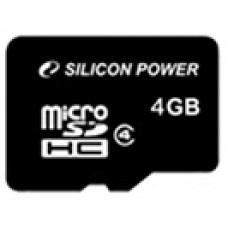 Карта памяти micro SDHC 4Gb Silicon Power; Class 4; No adapter (SP004GBSTH004V10)