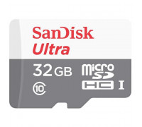 Карта памяти micro SDHC 32Gb SanDisk; Class 10; UHS-I 48MB/s Ultra; With SD-adapter (SDSQUNB-032G-GN3MA)