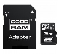 Карта памяти micro SDHC 16Gb GoodRAM; Class 10 UHS-I; With SD-adapter (M1A4-0160R11)