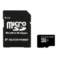 Карта памяти micro SDHC 16Gb Silicon Power; Class 10; With SD-adapter (SP016GBSTH010V10SP)