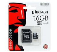 Карта памяти micro SDHC 16Gb Kingston; Class 4; With SD-adapter (SDC4/16GB)