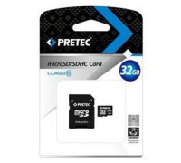 Карта памяти micro SDHC 32Gb Pretec; (STC32G-SA); Class 6; with SD-adapter