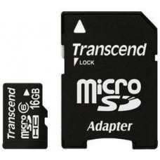 Карта памяти micro SDHC 16Gb Transcend (TS16GUSDHC6); Class 6; with SD adapter