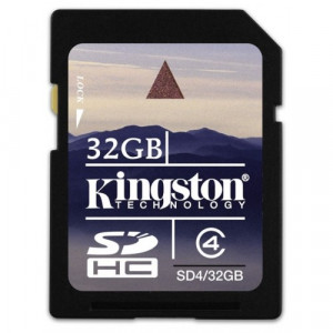 Карта памяти SDHC 32Gb Kingston; Class 4 (SD4/32GB)