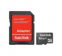 Карта памяти micro SDHC 32Gb SanDisk; Class 4; With SD-adapter (SDSDQM-032G-B35A)