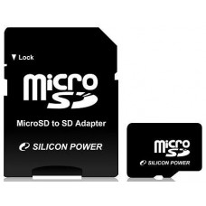 Карта памяти micro SDHC 8Gb Silicon Power; Class 6; with SD-adapter (SP008GBSTH006V10-SP)