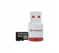 Карта памяти micro SDHC 8Gb Transcend; Class 10; With Card-reader RDP3 (TS8GUSDHC10-P3)