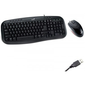 Клавиатура+мышь проводная Genius KM-200; USB; Black (31330200115)