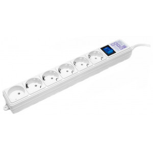 Сетевой фильтр 6 евро-розеток 5.0 м; Powercube SPG(5+1)-16B-5М; 16A; White