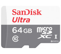 Карта памяти micro SDXC 64Gb SanDisk Ultra (SDSQUNS-064G-GN3MN); Class 10
