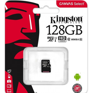 Карта памяти microSDXC 128GB Kingston; (SDCS/128GBSP) 