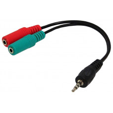 Плита кухонная аудио; 0.2 м ;  Jack 3.5 mm вилка - 2xJack 3.5 розетка; 