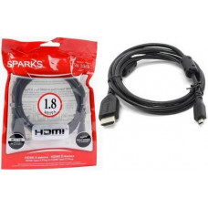 Кабель HDMI А вилка - micro HDMI вилка (type D); Sparks Nickel; 1.8м; (SN1048)