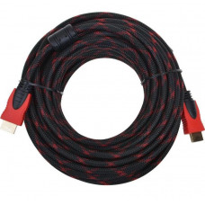 Кабель HDMI to HDMI 1.4; 10m; (с двумя фильтрами, в оплетке); Black&Red