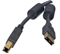 Кабель USB 2.0; AM-BM (для принтера, 1 фильтр, черный); 1.5м