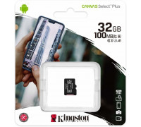 Карта памяти micro SDHC 32GB Kingston Canvas Select Plus Class 10 UHS-I U1 V10 A1 (SDCS2/32GBSP)