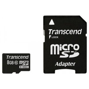 Карта памяти micro SDНС 8Gb Transcend; Class 10; With SD-adapter (TS8GUSDHC10)
