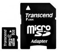Карта памяти micro SDHC 4Gb Transcend (TS4GUSDHC6); Class6; with SD adapter