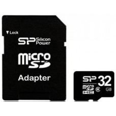 Карта памяти micro SDHC 32Gb Silicon Power; Class 6; with SD-adapter (SP032GBSTH006V10-SP)