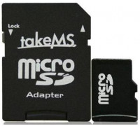 Карта памяти micro SDHC 4Gb TakeMS; Class 4; with SD adapter
