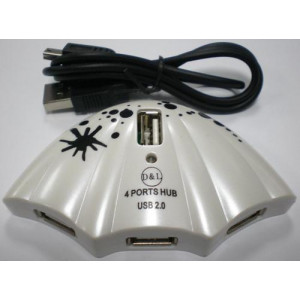 USB разветвители (HUB) Dellta&Life HUB-E003; 4-Port; Ракушка; White