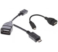 Переходник OTG; micro USB to USB; Black; 10cm;