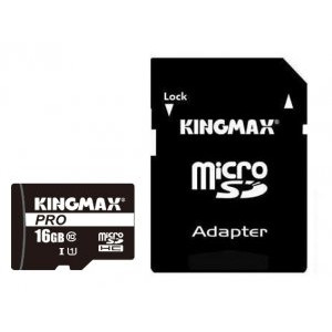 Карта памяти micro SDHC Pro 16Gb Kingmax; (KM16GMCSDUHSP1A); Class 10; with SD-adapter