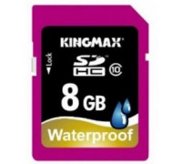 Карта памяти SDHC 8Gb Kingmax; WaterProof (KM08GSDHC10W); Class 10