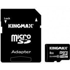 Карта памяти micro SDHC 8Gb Kingmax; (KM08GMCSDHC101A); Class 10; with SD-adapter