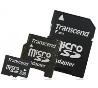 Карта памяти micro SD 2Gb Transcend (TS2GUSD2); with SD & mini SD adapter