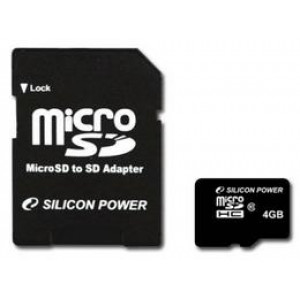 Карта памяти micro SDHC 4Gb Silicon Power (SP004GBSTH010V10-SP)