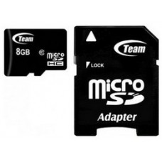 Карта памяти micro SDHC 8Gb Team; Class 10; With SD-adapter (TUSDH8GCL1003)