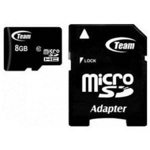 Карта памяти micro SDHC 8Gb Team; Class 10; With SD-adapter (TUSDH8GCL1003)