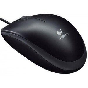 Мышь проводная Logitech B100; USB; Black (910-003357)
