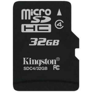 Карта памяти micro SDHC 32Gb Kingston; Class 4; No adapter (SDC4/32GBSP)