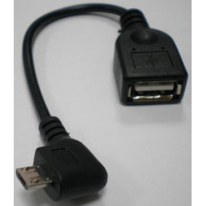 Переходник OTG; micro USB to USB; Black; L-type; 12cm, Lux