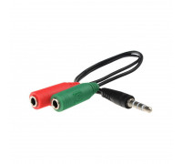 Переходник аудио; 0.2 м;  Jack 3.5 mm вилка-2xJack 3.5 розетка (оригинал)