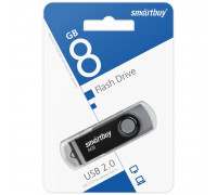 Flash-память Smart Buy Twist Grey; 8Gb; USB 2.0